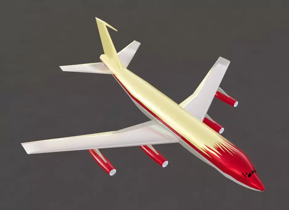 Fictional Quad Engine 1950s Jetliner B 367-80 Inspired Low-poly 3D model