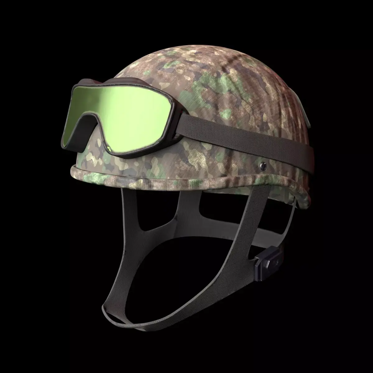 MILITARY Game Ready  Tactical Helmet with Visor Glasses Low-poly Low-poly 3D model
