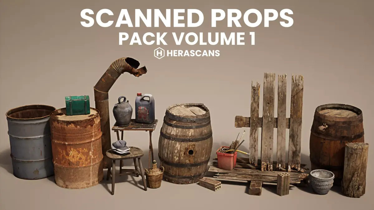 Scanned Props Pack Volume 01 - HeraScans Low-poly 3D model