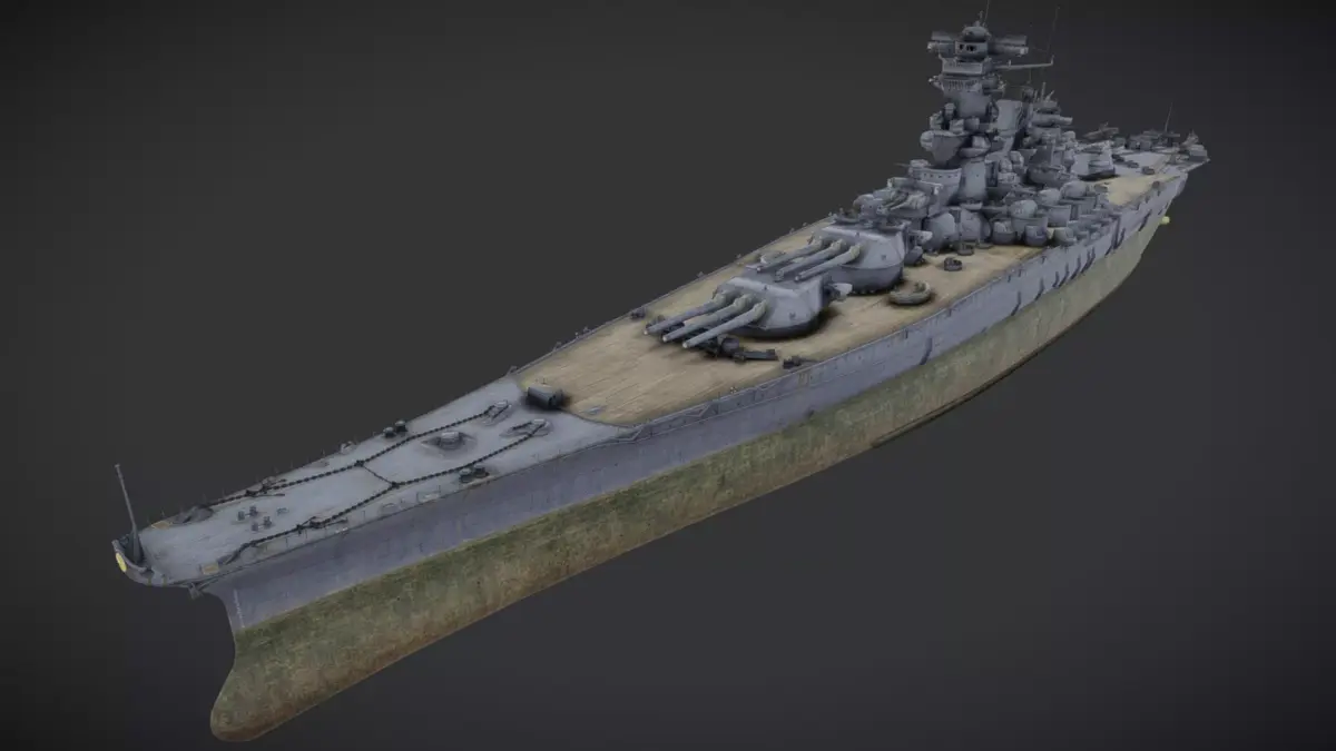 IJN BATTLESHIP YAMATO - 3D GLB MODEL 3D model