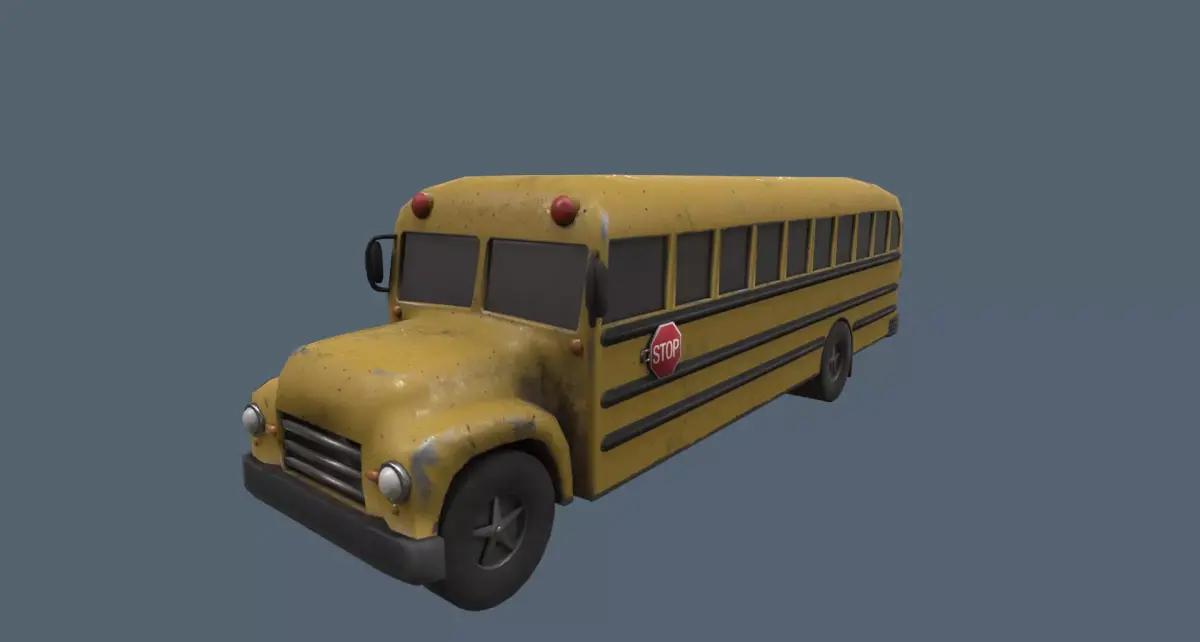 School bus Low-poly 3D model