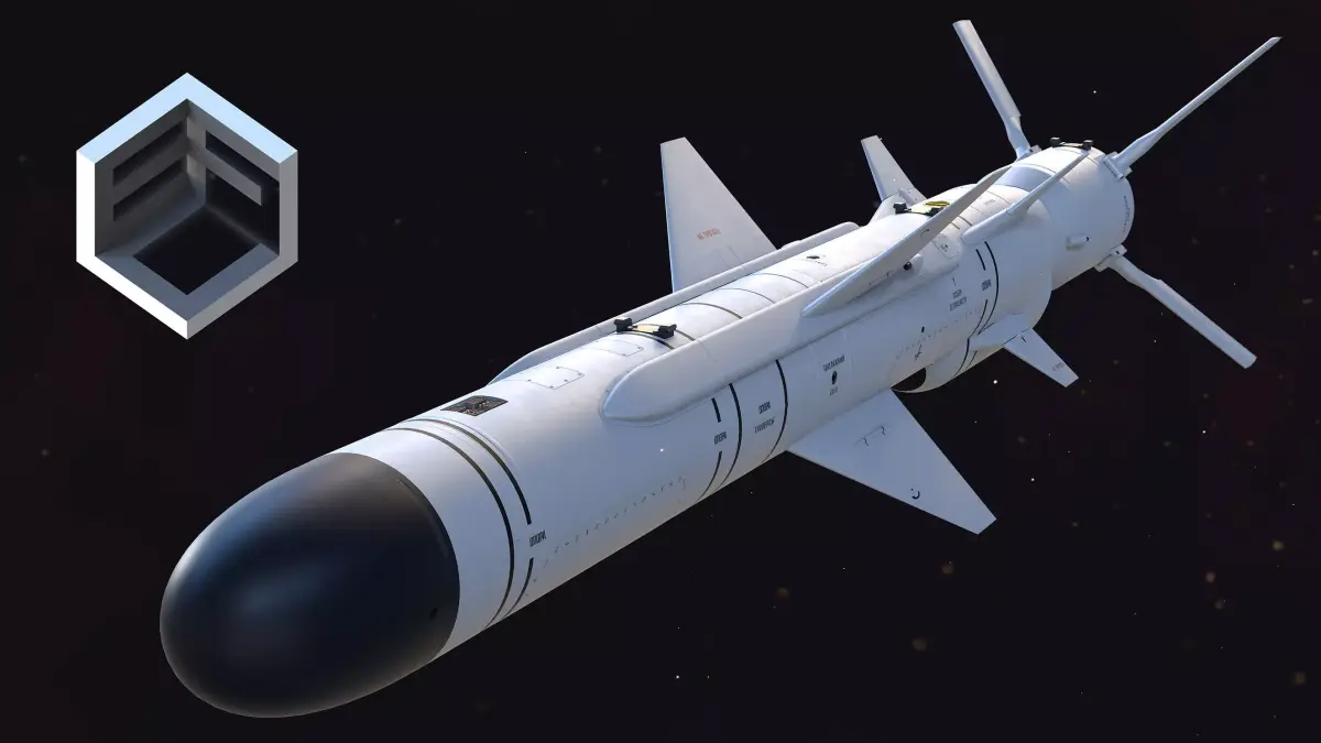 KH-35UE  Subsonic cruise anti-ship Missile 3D model