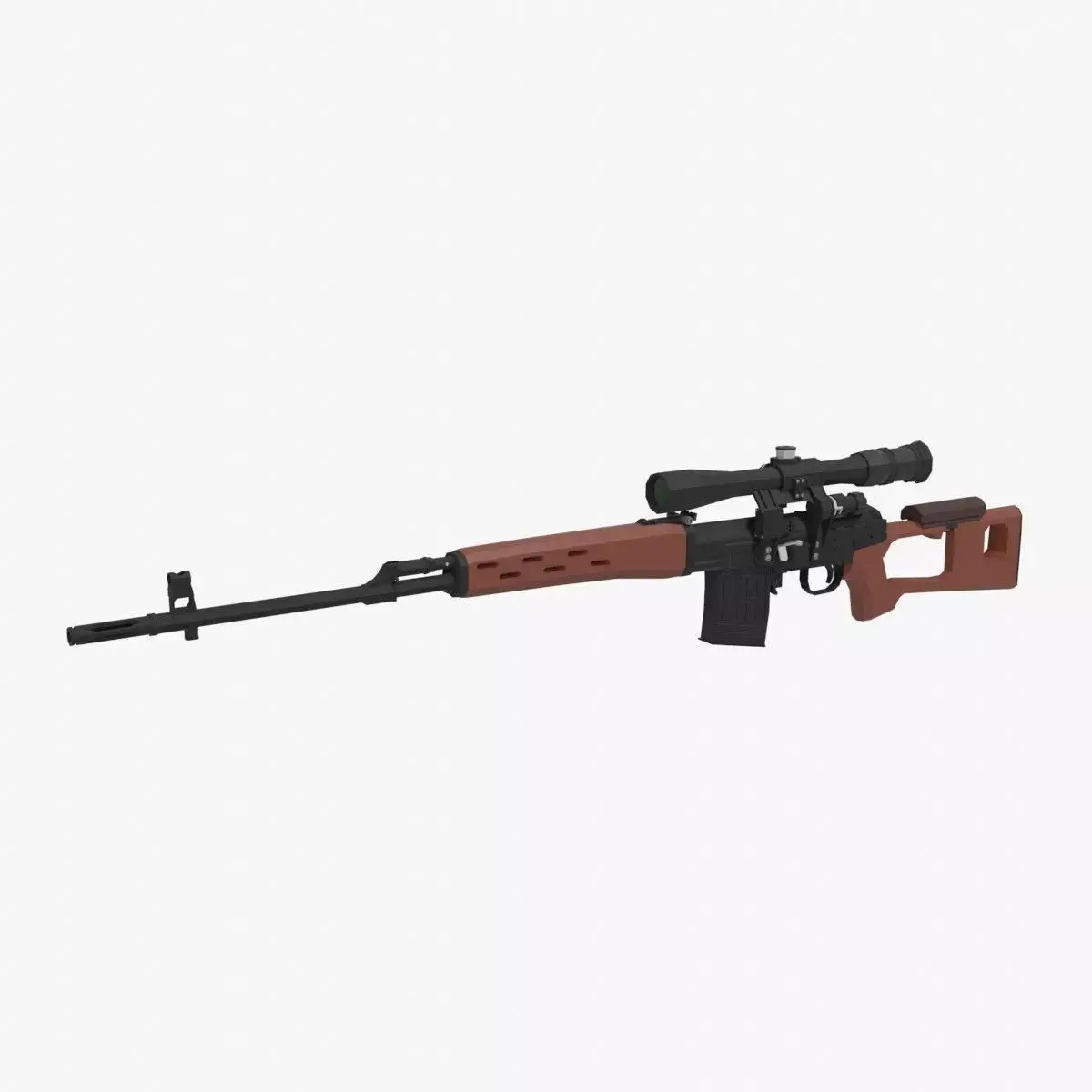 Dragunov Sniper Low-poly Low-poly 3D model