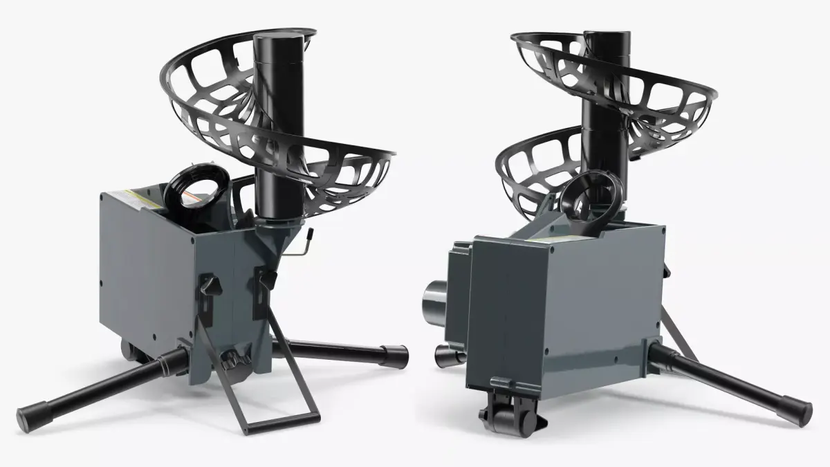 Baseball Catapult Pitch Trainer Grey 3D model
