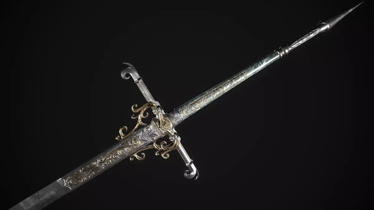 Fantazy Long Sword Medieval Melee Weapon Low-poly 3D model