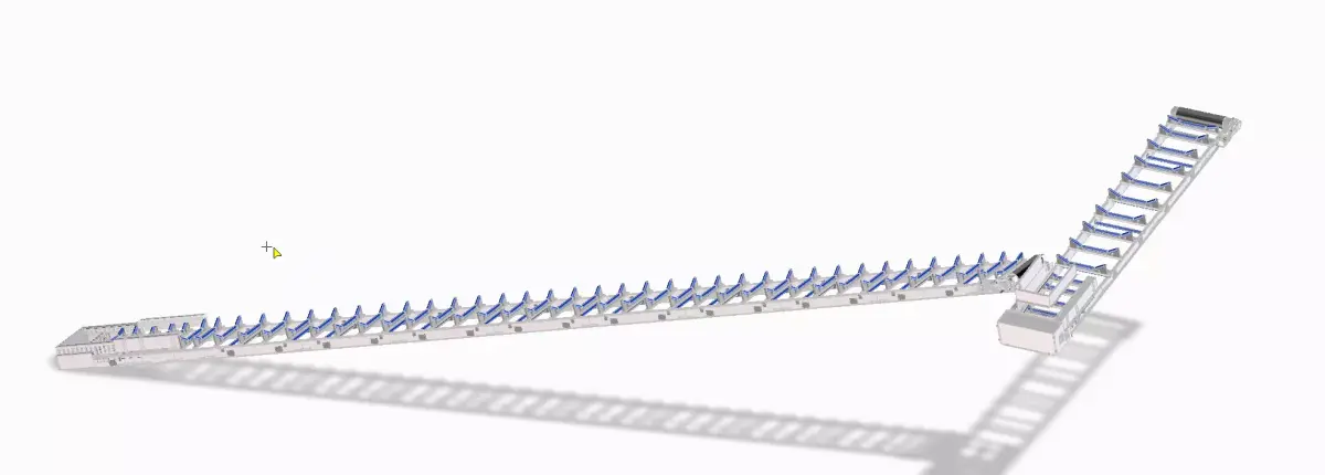 Modular trough conveyor 1200 width 3D model