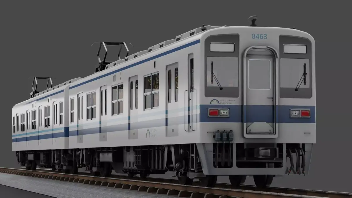 Tobu Railway Series 8000 Low-poly 3D model