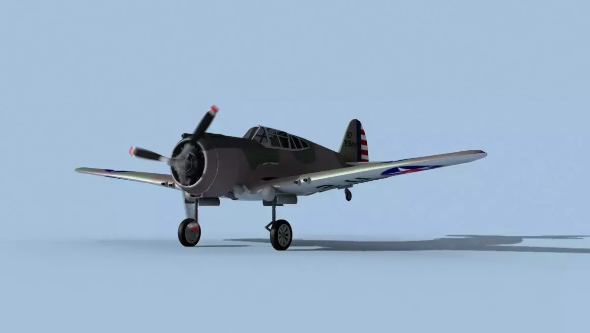 Curtiss P-36C Hawk V07 USAAF 3D model
