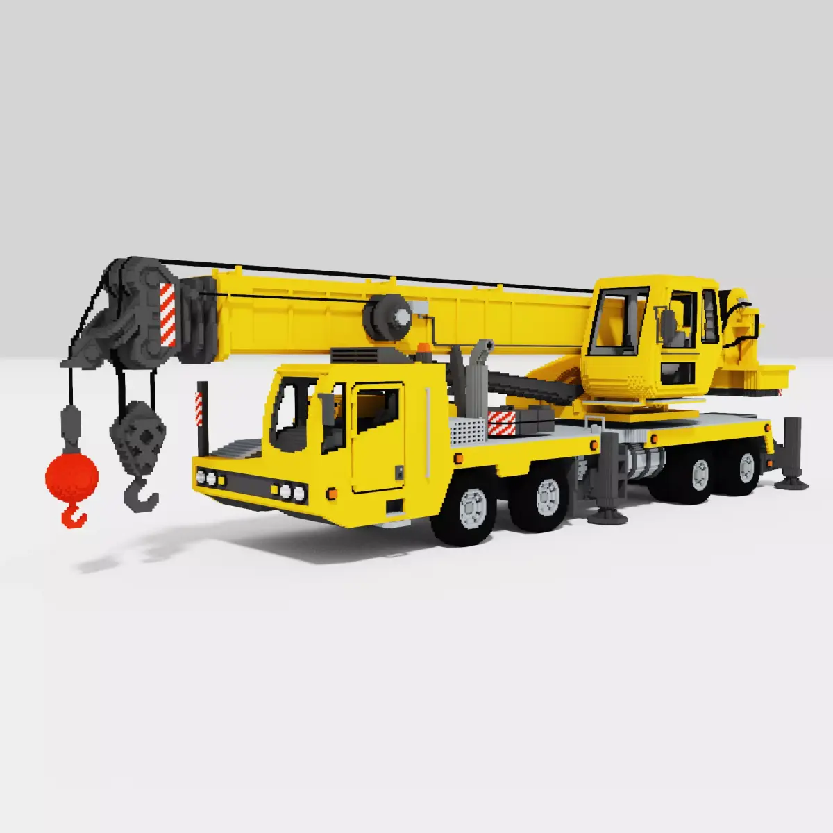 Voxel Crane Truck Low-poly 3D model