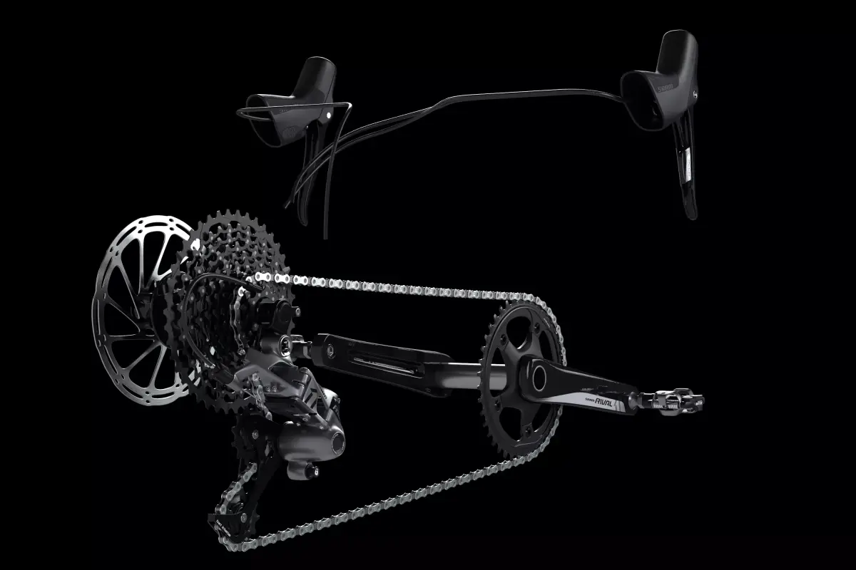 Sram Rival Groupset and Shimano XTR pedals 3D model