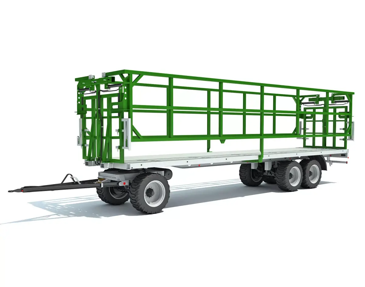 Farm Tractor Trailer 3D model buy