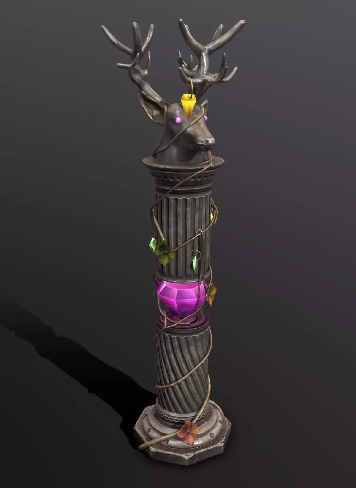 column deer Free low-poly 3D model