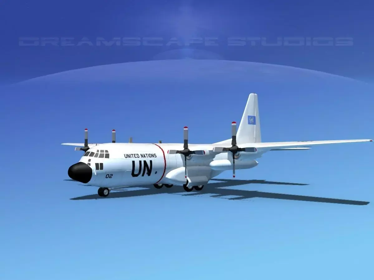 Lockheed C-130 Hercules Unated Nations 3D model