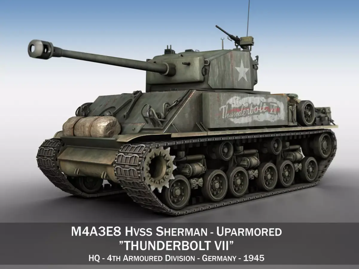 M4A3E8 HVSS Sherman - Easy Eight 3D model