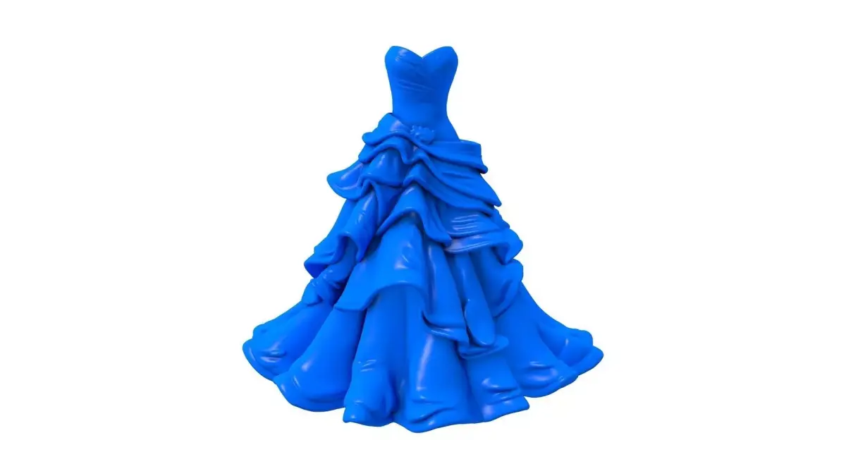 bridal gown -  bridal dress -  Cartoon Bride - curly hair bride  3D print model