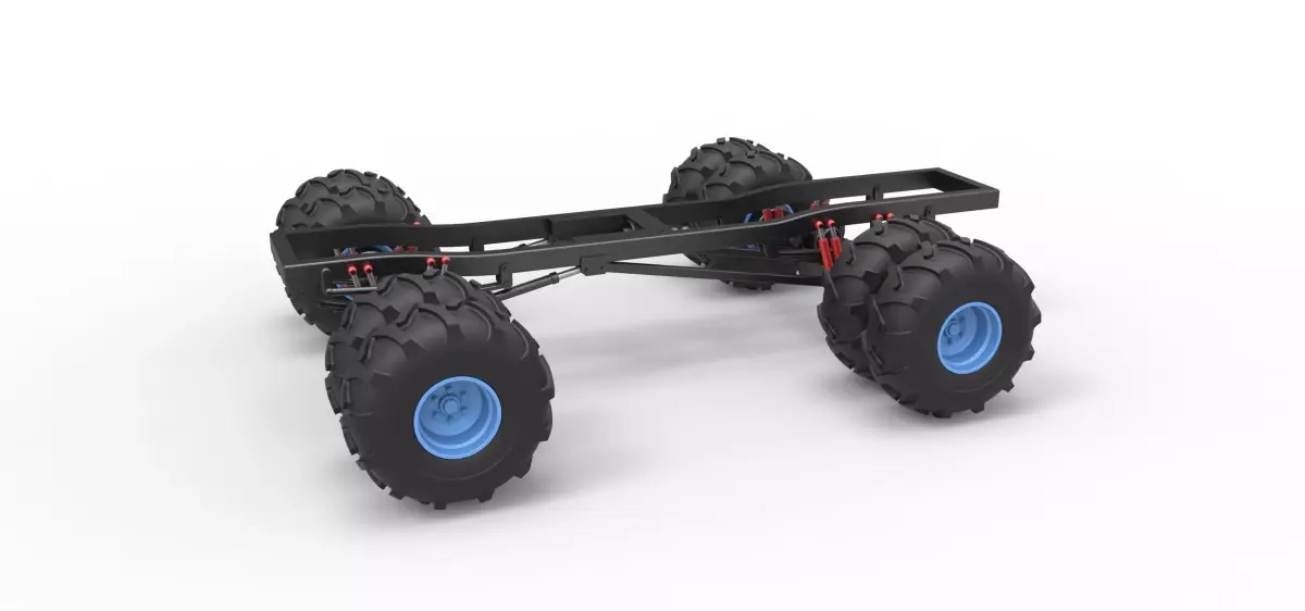 Chassis of vintage monster truck double wheels Scale 1 to 25 3D print model purchase
