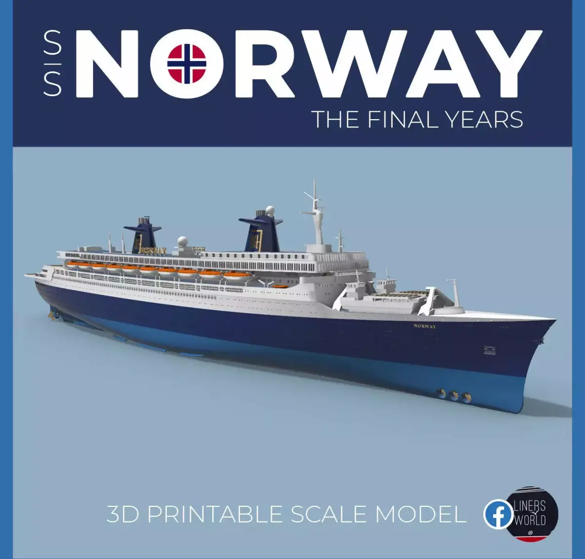SS NORWAY cruise ship - final years version - full and waterline 3D print model