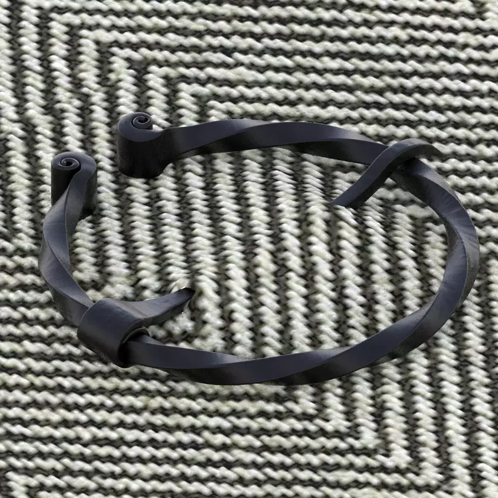 Blued ancient circular brooch 3D model 3D model