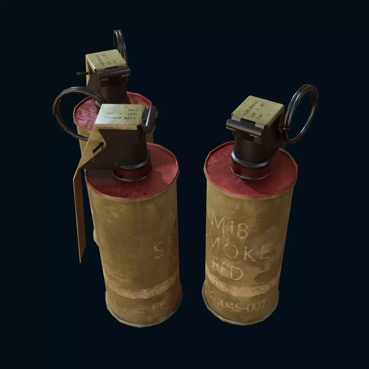 M18 hand grenade Bomb Gaming Model  Low-poly 3D model