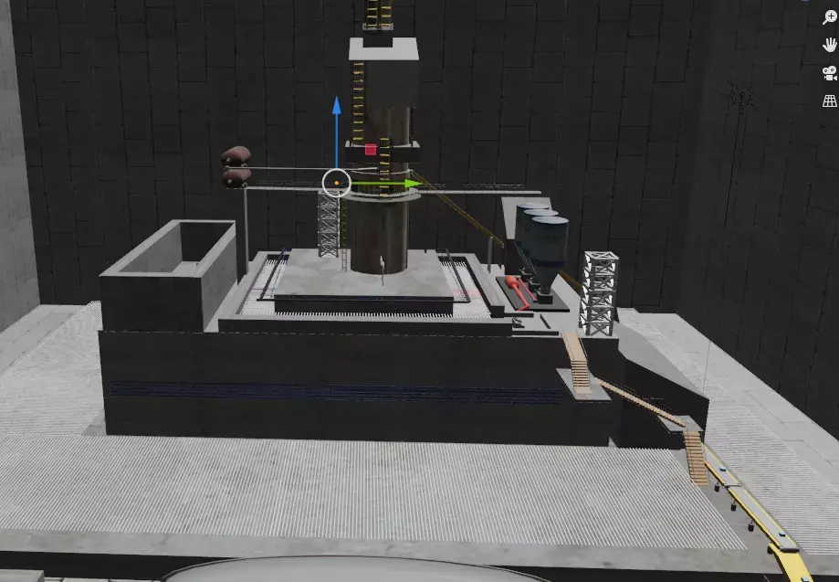 Factory Game ready nuclear power plant 3D model