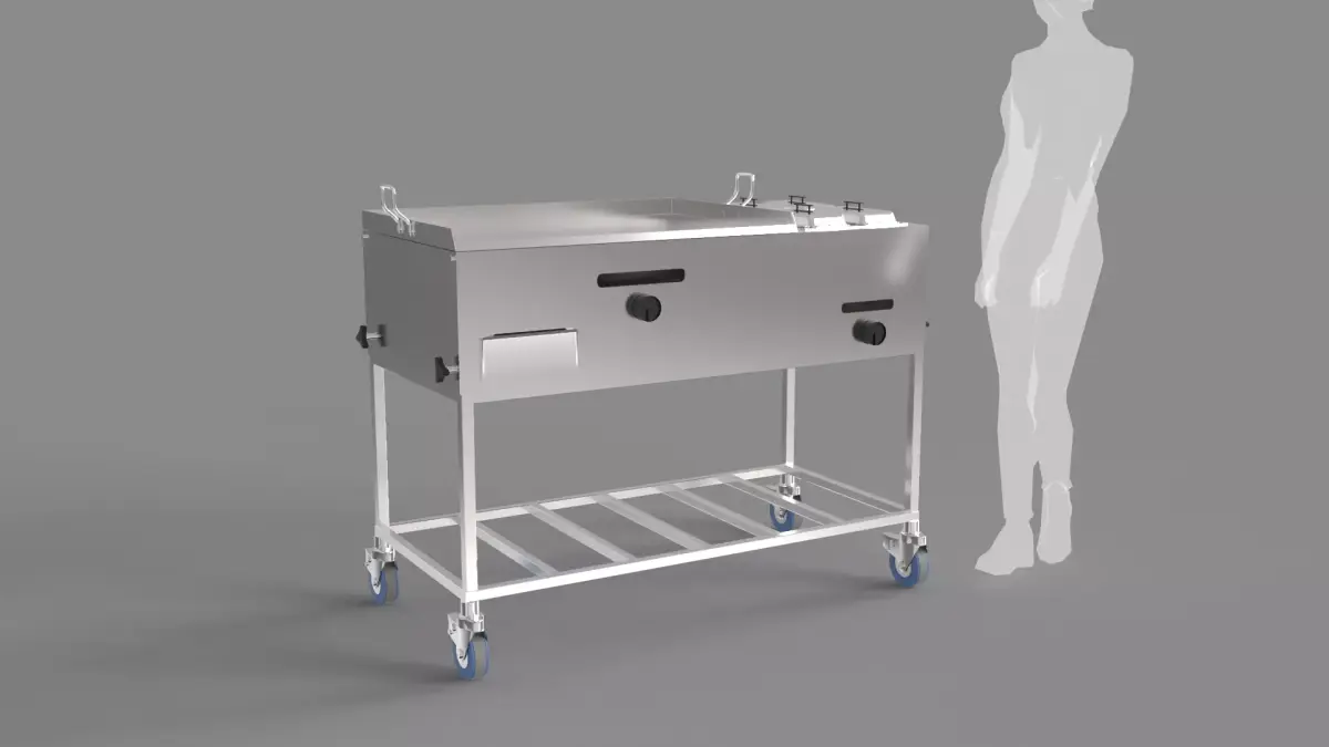 Stainless Steel Cooking Cart 3D model