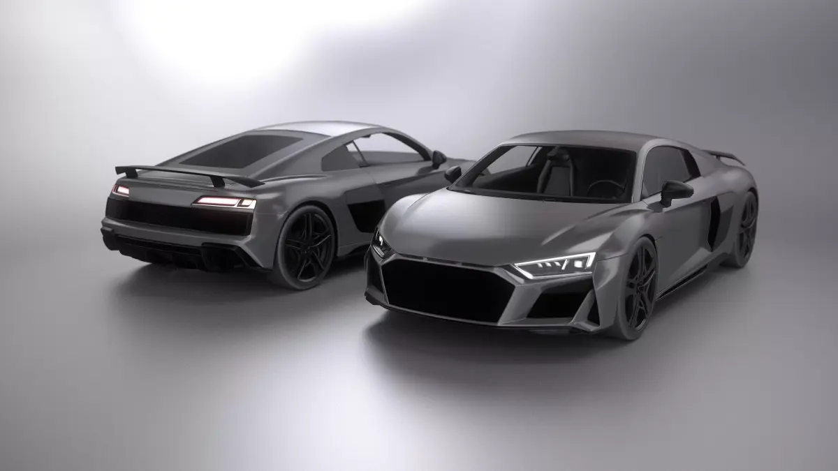 Modern Sport Supercar - Game Ready Mid-poly with 4 LODs Low-poly 3D model
