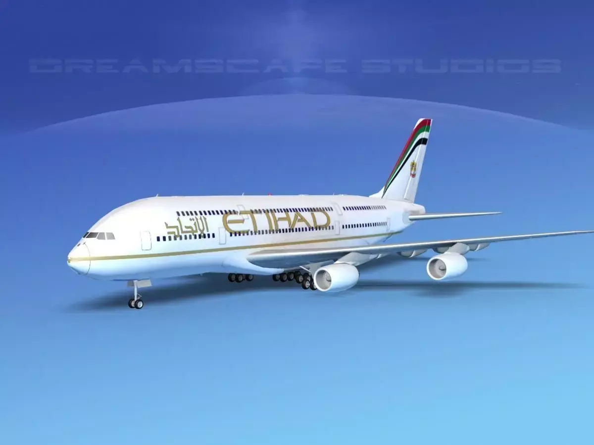 Airbus A380-800 Etihad Airways 3D model