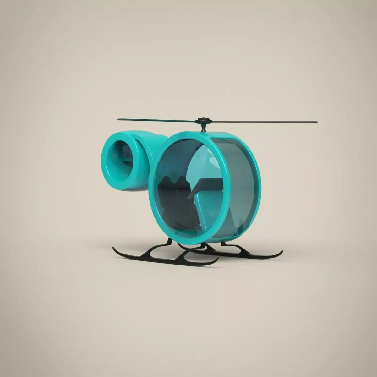 Futuristic Helicopter Low-poly 3D model purchase