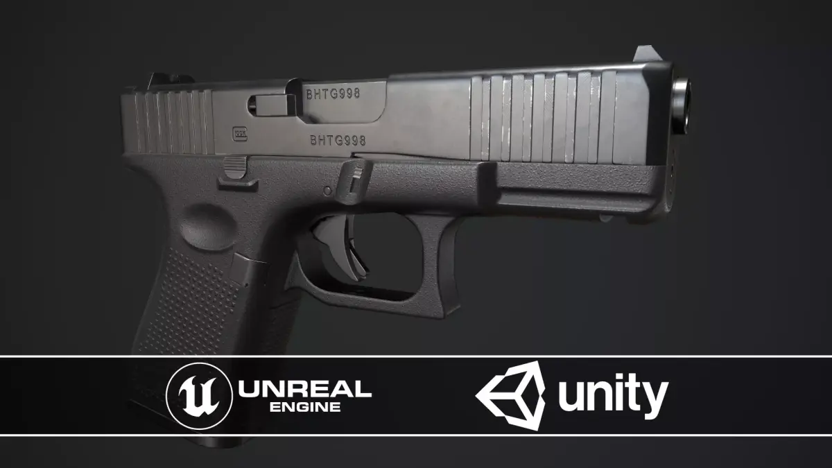 Glock G19 Low-poly 3D model