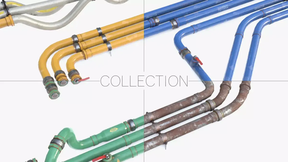 Modular Pipes - Industrial Collection 3D Model Pack