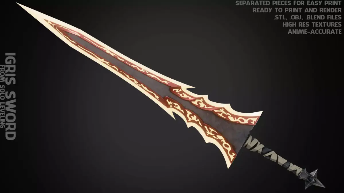Solo Leveling Igris Sword for Cosplay 3D print model