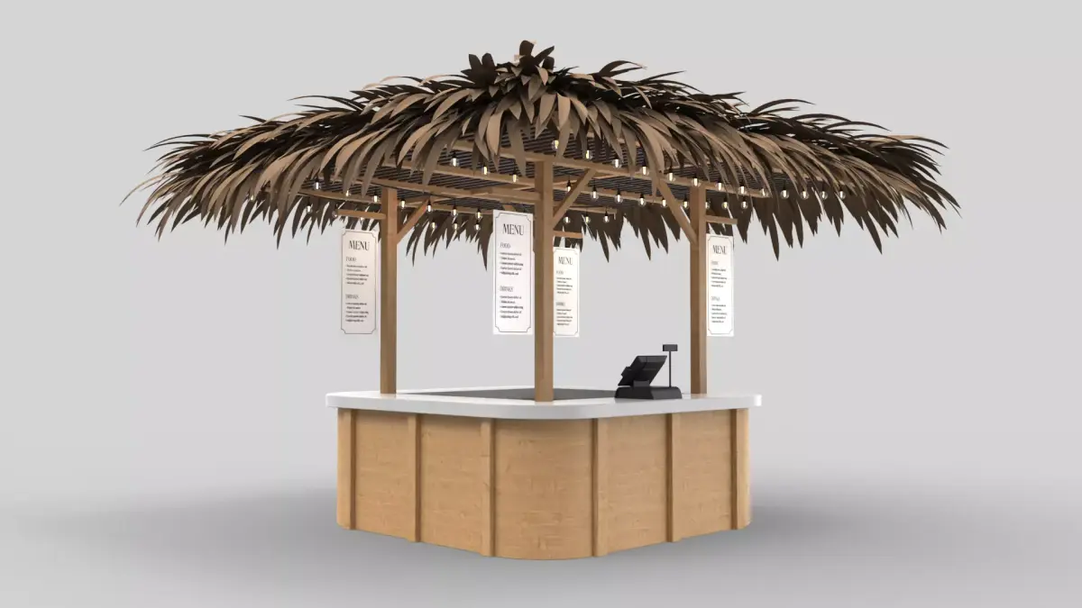 Beach Bar 3x3 Meters 3D model