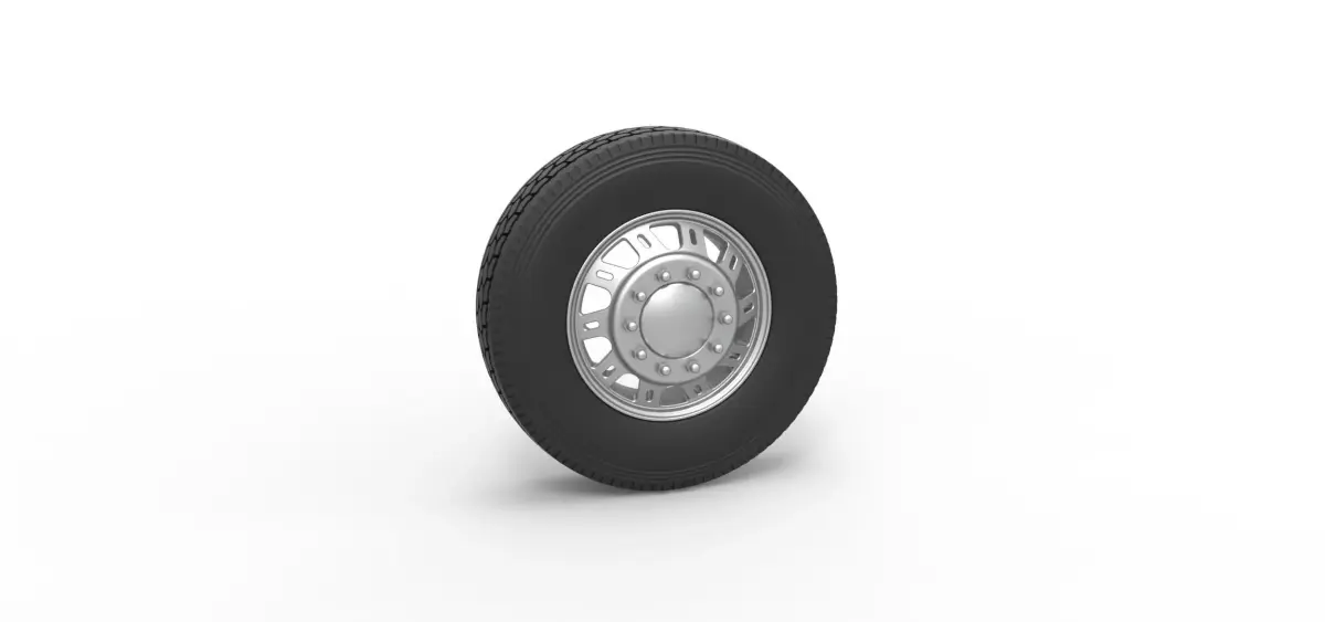 Front custom wheel of semi truck Version 19 Scale 1 to 25 3D print model