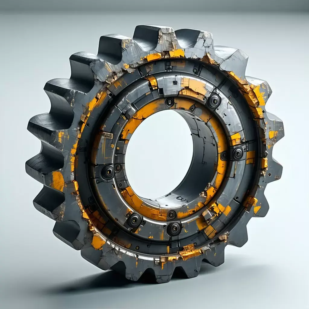 SciFi Damaged Gear Game Asset Low-poly 3D model