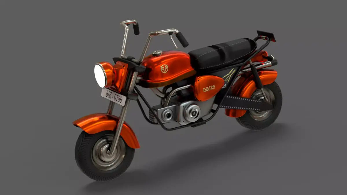 Stylized Cartoon Bike Low-poly 3D model