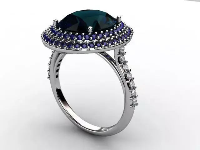 Oval stone Ring 3D model