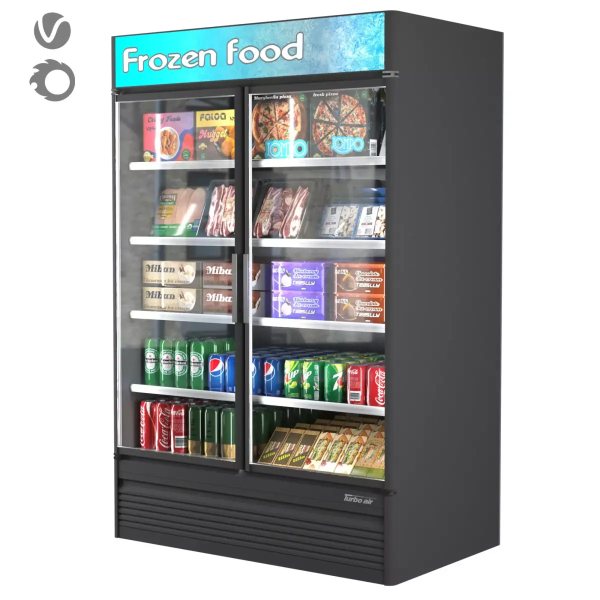 commercial refrigerator - turbo air - No-02 Low-poly 3D model