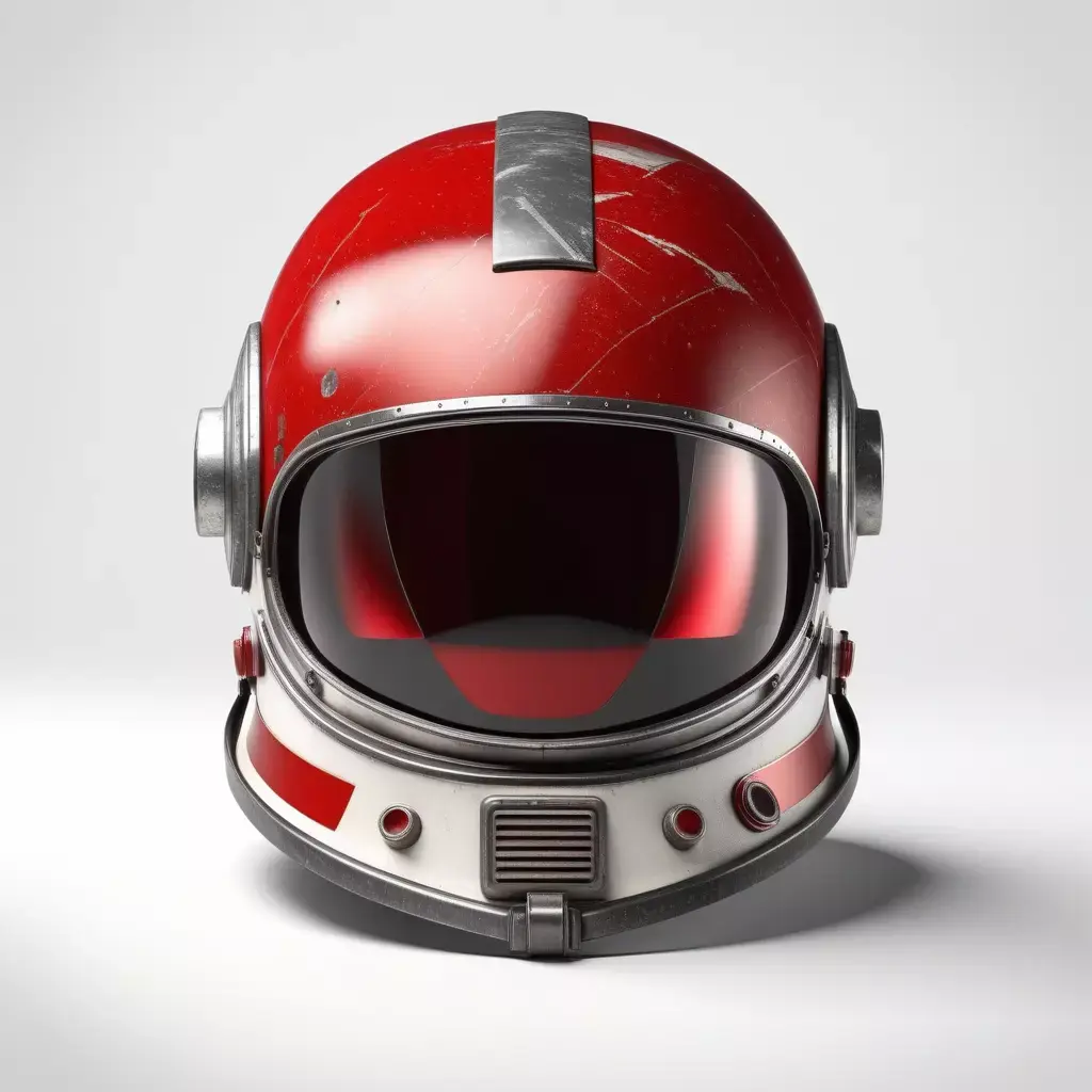 Retro Space Helmet with Red Visor 3D model