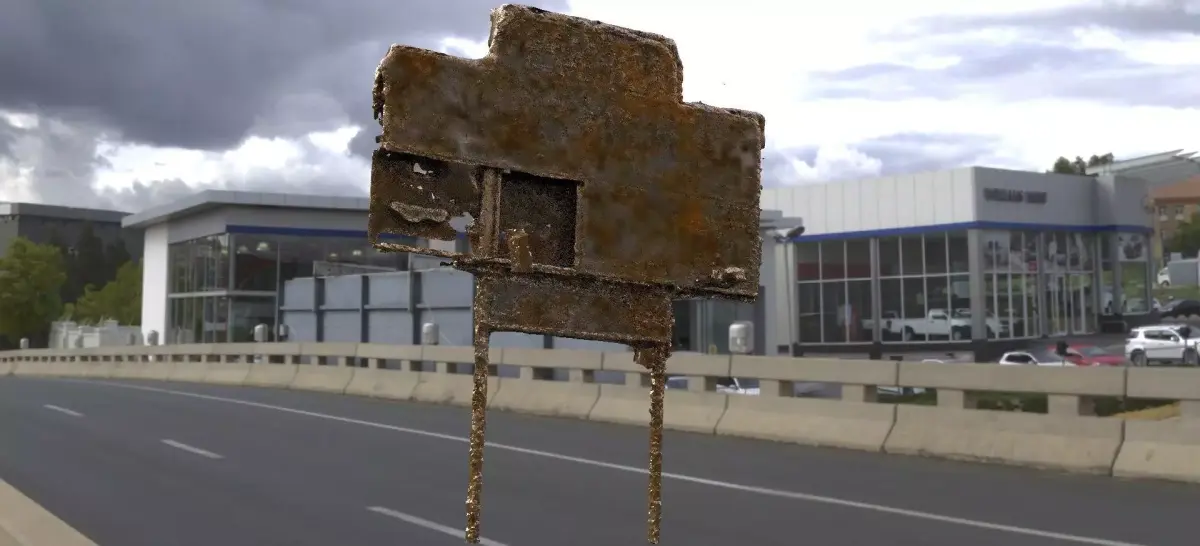 Sign placard old rusted 3D model 3D model