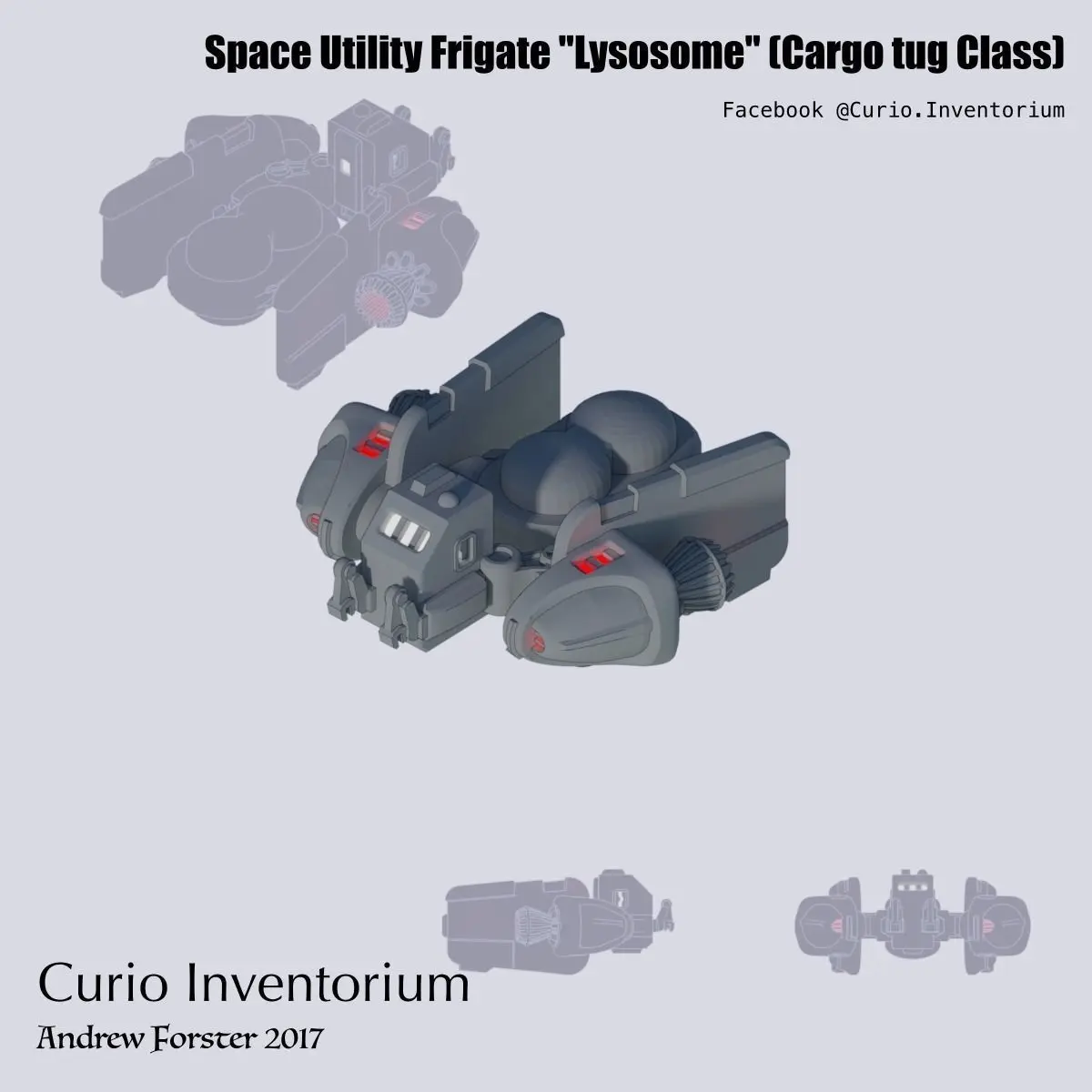 Space Utility Frigate Lysosome 3D print model