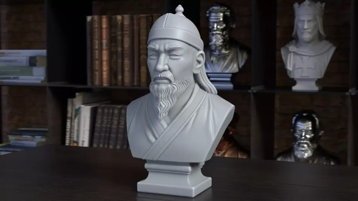 Genghis Khan Bust Mongol Empire Printable STL File 3D print model
