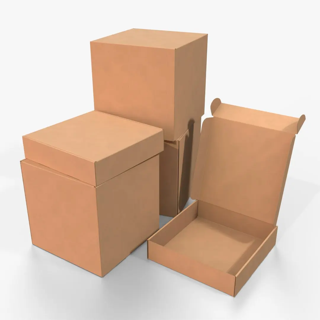 Mailer Boxes - Cube and Flat Set 3D model