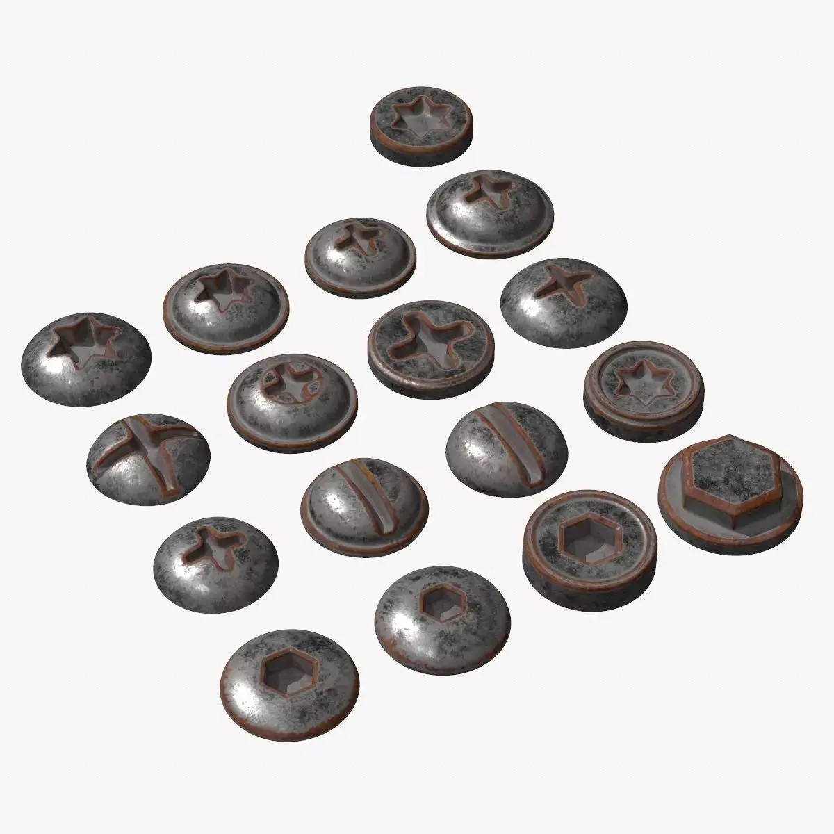 Screw Heads Collection 3D model
