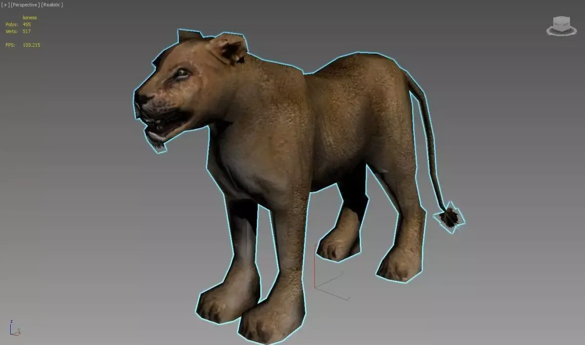 Lioness lion Low-poly 3D model