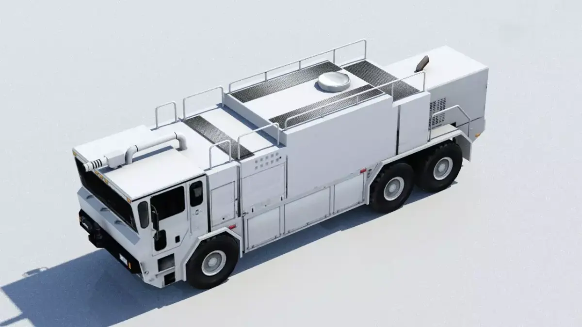 US Titan 6x6 Airport Fire Truck ARFF Low Poly Blank Static Low-poly 3D model
