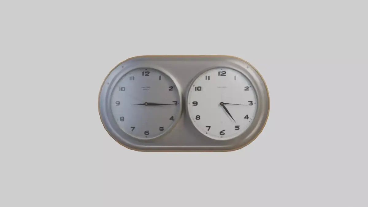Double Face Wall Clock model Low-poly 3D model