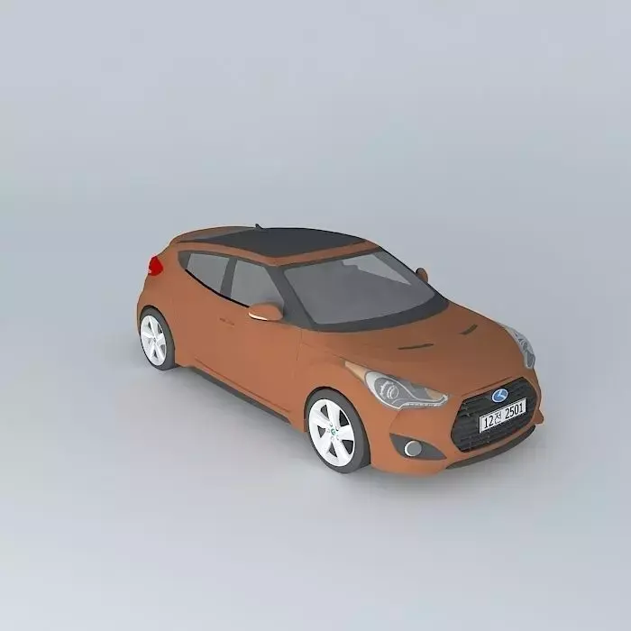Hyundai Veloster Turbo with 3 0 K emblem Free 3D model