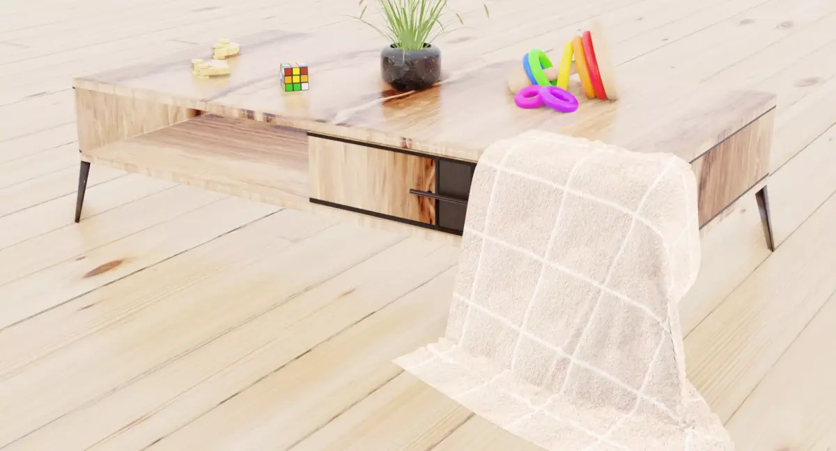 My 3d model is coffe table Free low-poly 3D model