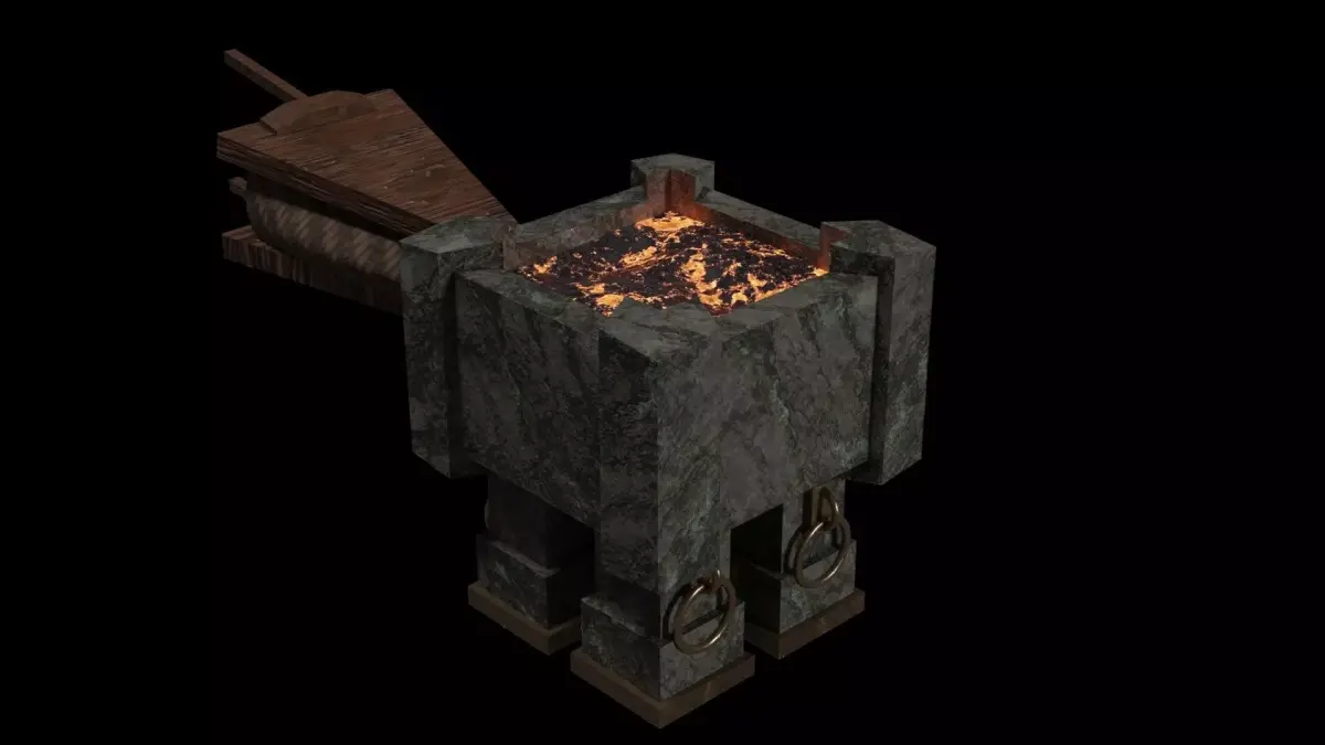 Bellows and Oven Game Ready Low Poly 3D Model  Low-poly 3D model