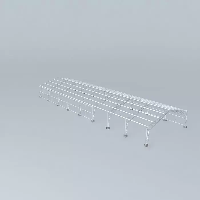 Metal barn dimensions 12 x 5.5 x 40 meters Free 3D model